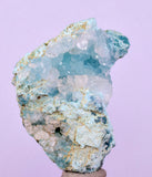 4cms DRUZY CHRYSOCOLLA QUARTZ CRYSTAL LILY MINE PERU 2000 YEAR DB316