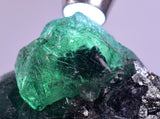 6.6cms JORDANITE FLUORITE BOULANGERITE CRYSTAL MILPO PERU SHINY KB83