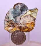 4.6cms DRUZY CHRYSOCOLLA QUARTZ CRYSTAL LILY MINE PERU 2000 YEAR DB318