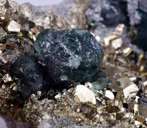 15cms JORDANITE FLUORITE BOULANGERITE CRYSTAL MILPO PERU SHINY KB84
