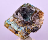 4.1cms DRUZY CHRYSOCOLLA QUARTZ CRYSTAL LILY MINE PERU 2000 YEAR DB320