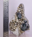 15cms JORDANITE FLUORITE BOULANGERITE CRYSTAL MILPO PERU SHINY KB84