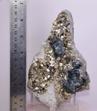 15cms JORDANITE FLUORITE BOULANGERITE CRYSTAL MILPO PERU SHINY KB84