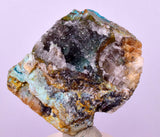 4.1cms DRUZY CHRYSOCOLLA QUARTZ CRYSTAL LILY MINE PERU 2000 YEAR DB320