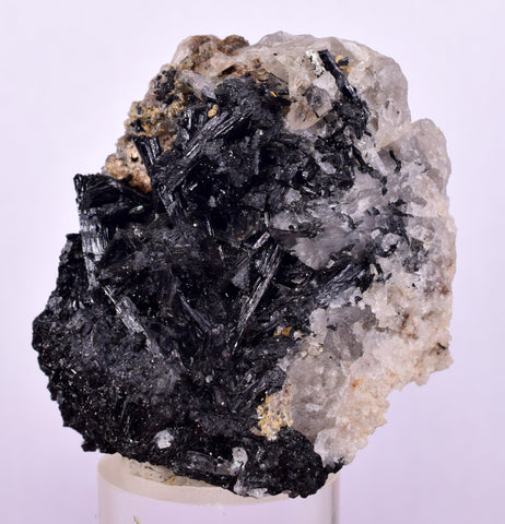 4.7cm GEM TOURMALINE SCHORL QUARTZ SHINY CRYSTALS PERU MINERAL SPECIMEN WB39