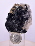 4.7cm GEM TOURMALINE SCHORL QUARTZ SHINY CRYSTALS PERU MINERAL SPECIMEN WB39