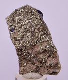5.8cms GALENA QUARTZ PYRITE CRYSTAL CUBIC PERU MINERAL SPECIMEN  GB77
