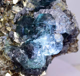15cms JORDANITE FLUORITE BOULANGERITE CRYSTAL MILPO PERU SHINY KB84
