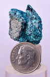 2.3cms QUARTZ CHRYSOCOLLA BOTRYOIDAL TENTADORA MINE PERU MINERAL SPECIMEN CB193