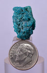1.9cm GEM BLUE MALACHITE PSEUDOMORPH CHRYSOCOLLA PERU ROSETTE  CRYSTAL UB290