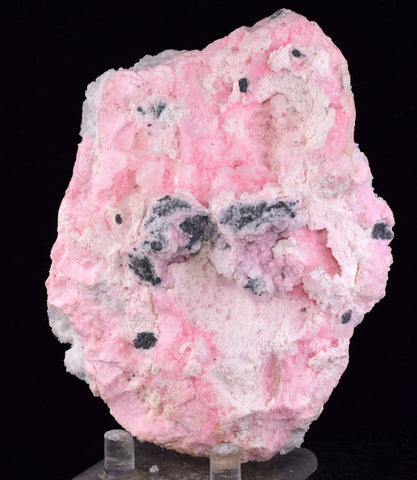10cms RHODOCHROSITE PAGODA CALCITE CRYSTALS JORDANITE (?) GALENA PERU RB680