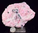 10cms RHODOCHROSITE PAGODA CALCITE CRYSTALS JORDANITE (?) GALENA PERU RB680