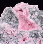 9.2cms RHODOCHROSITE PAGODA CALCITE CRYSTALS JORDANITE (?) GALENA PERU RB681