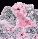 9.2cms RHODOCHROSITE PAGODA CALCITE CRYSTALS JORDANITE (?) GALENA PERU RB681