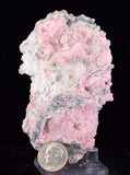9.2cms RHODOCHROSITE PAGODA CALCITE CRYSTALS JORDANITE (?) GALENA PERU RB681