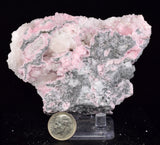 cms RHODOCHROSITE PAGODA CALCITE CRYSTALS JORDANITE (?) GALENA PERU RB681 (Copia)