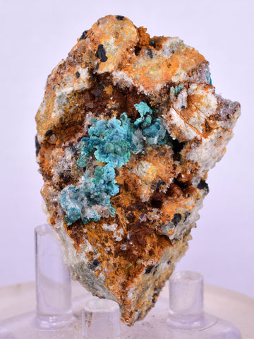 5.9cms CHRYSOCOLLA MALACHITE SELENITE CRYSTALS PERU QUARTZ CALCITE CB201