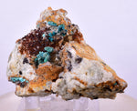 5.9cms CHRYSOCOLLA MALACHITE SELENITE CRYSTALS PERU QUARTZ CALCITE CB201