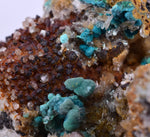 5.9cms CHRYSOCOLLA MALACHITE SELENITE CRYSTALS PERU QUARTZ CALCITE CB201