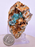 5.9cms CHRYSOCOLLA MALACHITE SELENITE CRYSTALS PERU QUARTZ CALCITE CB201