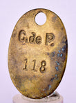 EARLY COAL MINERS BRASS TAG H #118 VINTAGE ANTIQUECERRO DE PASCO JB27