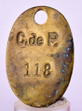 EARLY COAL MINERS BRASS TAG H #118 VINTAGE ANTIQUECERRO DE PASCO JB27