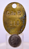 EARLY COAL MINERS BRASS TAG H #118 VINTAGE ANTIQUECERRO DE PASCO JB27