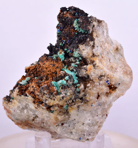 5.6cms CHRYSOCOLLA MALACHITE SELENITE CRYSTALS PERU QUARTZ CALCITE CB203
