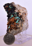 5.6cms CHRYSOCOLLA MALACHITE SELENITE CRYSTALS PERU QUARTZ CALCITE CB203