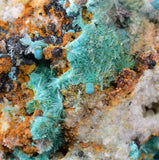 7.3cms CHRYSOCOLLA MALACHITE SELENITE CRYSTALS PERU QUARTZ CALCITE CB204