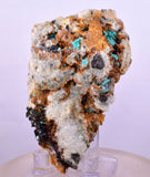7.3cms CHRYSOCOLLA MALACHITE SELENITE CRYSTALS PERU QUARTZ CALCITE CB204