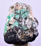 2.5cms GEM EMERALD CRYSTAL PYRITE CALCITE QUARTZ COLOMBIA MINERAL SPECIMEN EB91