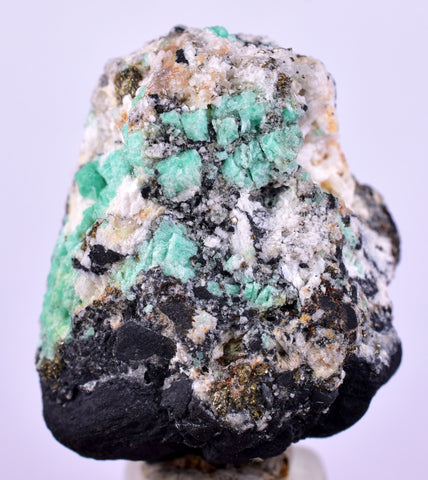 2.5cms GEM EMERALD CRYSTAL PYRITE CALCITE QUARTZ COLOMBIA MINERAL SPECIMEN EB91