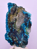 5.6cms CHRYSOCOLLA BOTRYOIDAL ON QUARTZ SHATTUCKITE TENTADORA MINE PERU CB245