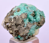 2.4cms GEM EMERALD CRYSTAL PYRITE CALCITE QUARTZ COLOMBIA MINERAL SPECIMEN EB92