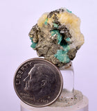 2.4cms GEM EMERALD CRYSTAL PYRITE CALCITE QUARTZ COLOMBIA MINERAL SPECIMEN EB92