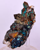 9.1cms CHRYSOCOLLA BOTRYOIDAL ON QUARTZ SHATTUCKITE TENTADORA MINE PERU CB246