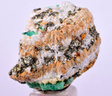 2.7cms GEM EMERALD CRYSTAL PYRITE CALCITE QUARTZ COLOMBIA MINERAL SPECIMEN EB93