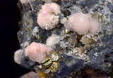 7.5cms RHODOCHROSITE CRYSTALS GALENA PYRITE SPHALERITE PERU RB745