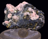 7.5cms RHODOCHROSITE CRYSTALS GALENA PYRITE SPHALERITE PERU RB745