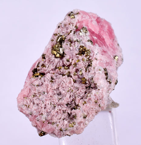 2.7cms RHODOCHROSITE PYRITE CHINA CRYSTAL RHOMBOHEDRAL MINIATURE RB684