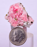 2.7cms RHODOCHROSITE PYRITE CHINA CRYSTAL RHOMBOHEDRAL MINIATURE RB684