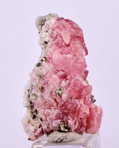 2.4cms RHODOCHROSITE PYRITE CHINA CRYSTAL RHOMBOHEDRAL MINIATURE RB685
