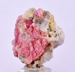2.4cms RHODOCHROSITE PYRITE FLUORITE CHINA CRYSTAL RHOMBOHEDRAL MINIATURE RB686