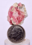 2.4cms RHODOCHROSITE PYRITE FLUORITE CHINA CRYSTAL RHOMBOHEDRAL MINIATURE RB686