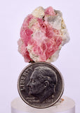 2.4cms RHODOCHROSITE PYRITE FLUORITE CHINA CRYSTAL RHOMBOHEDRAL MINIATURE RB686