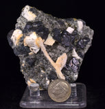 7cms MANGANO CALCITE PYRITE GALENA CRYSTALS PERU MINERAL SPECIMEN VB43