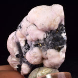 5.1cms MANGANO CALCITE PYRITE GALENA CRYSTALS PERU MINERAL SPECIMEN VB45
