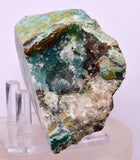 7.9cms DRUZY CHRYSOCOLLA QUARTZ CRYSTAL LILY MINE PERU 2000 YEAR DB243