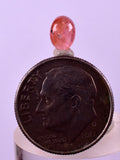 0.5cts RHODOCHROSITE CABOCHON PERU OLD STOCK UCHUCCHACUA MINERAL SPECIMEN BB491